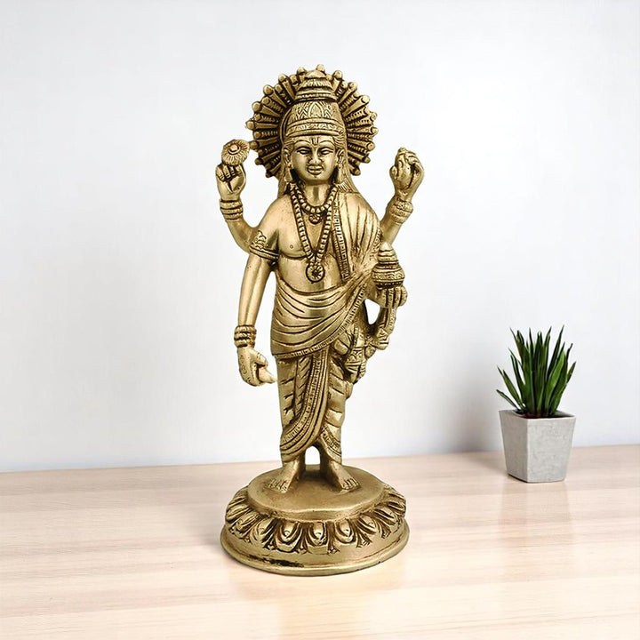VASTU VARDAN BRASS DHANVANTRI STATUE - Image 2