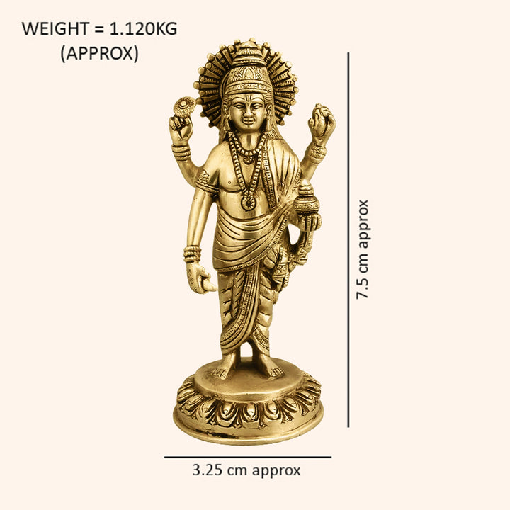 VASTU VARDAN BRASS DHANVANTRI STATUE - Image 4